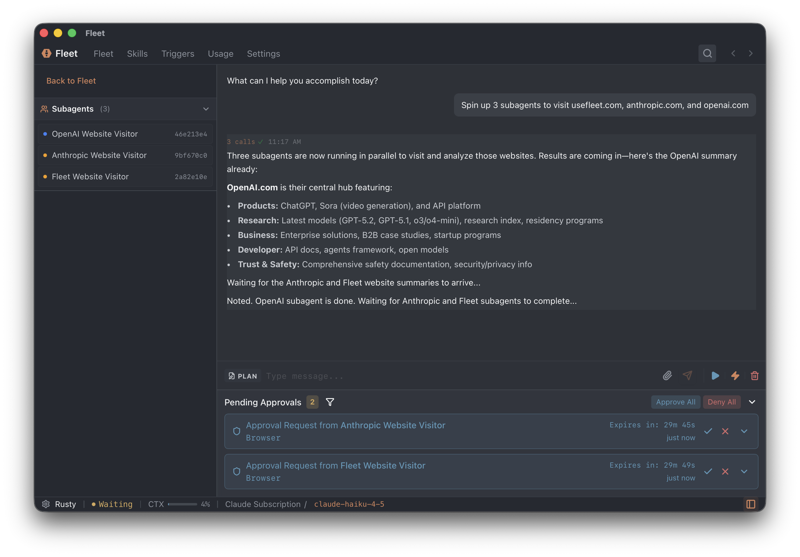Agent with sub-agents